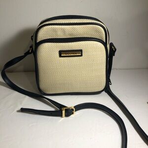 Koltov Cream and Black Crossbody Bag Sleek Design Y2K